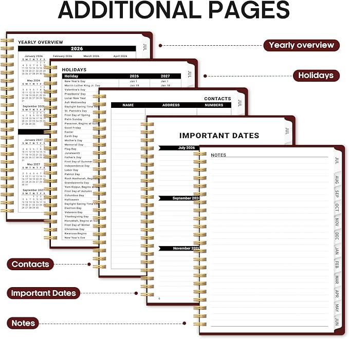 Planner 2026-2027, 8.5" x 11" Weekly and Monthly Academic Year Planner Calendar - Image 5