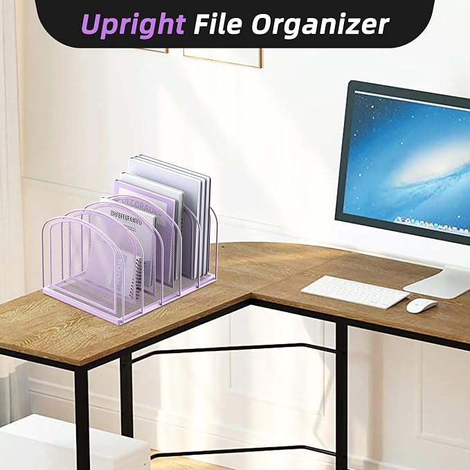 SUPEASY File Organizer 5-Section Mesh Desk Organizer, Upright File Organizer - Image 5