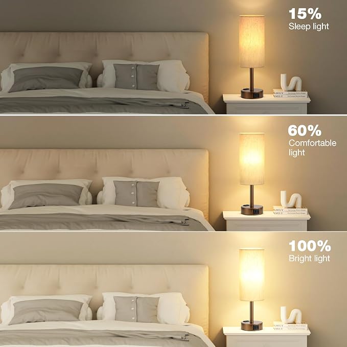 Fenmzee Brown Bedside Table Lamp - Image 4