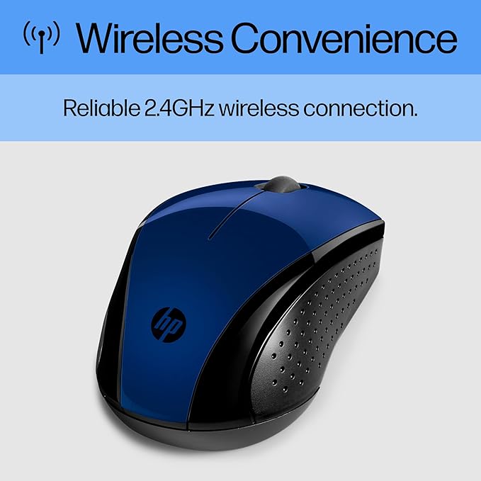 HP X3000 G3 Wireless Mouse - Blue, 15-Month Battery, Side Grips for Control, Travel-Friendly, Blue LED, Powerful 1600 DPI Optical Sensor, Compatible with Wins PC/Laptop, Mac, Chromebook (683N8AA#ABL)-DeskLoop Office