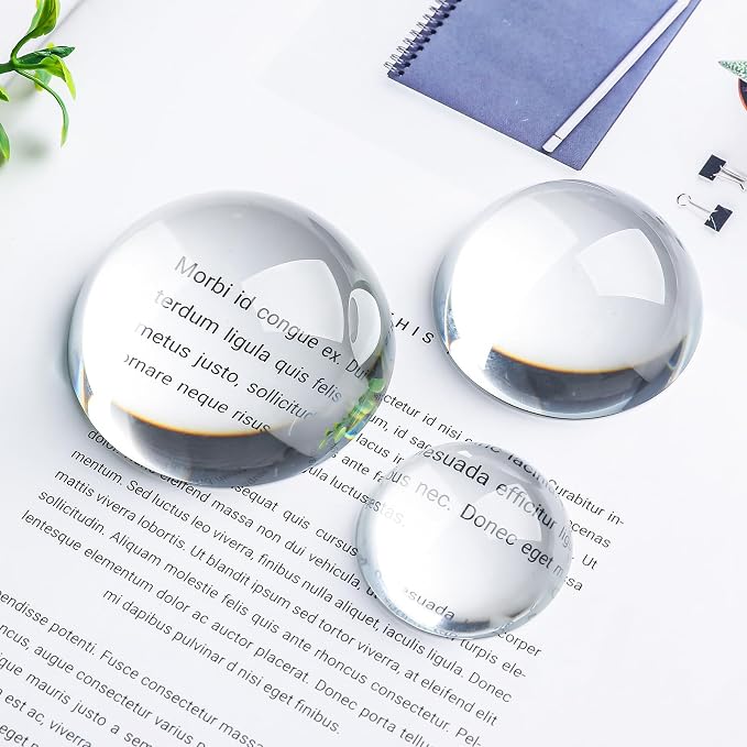 4pcs 1.6inch Crystal Dome Magnifying Paperweight, Reading Magnifier Glass Paper - Image 5