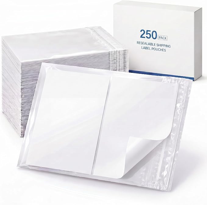 Glenmal 250 Pcs 6.7" x 10" Resealable Packing List Envelopes Clear by Glenmal