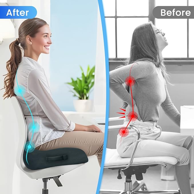 CushZone Seat Cushion, Memory Foam Office Chair Seat Cushion - Image 7