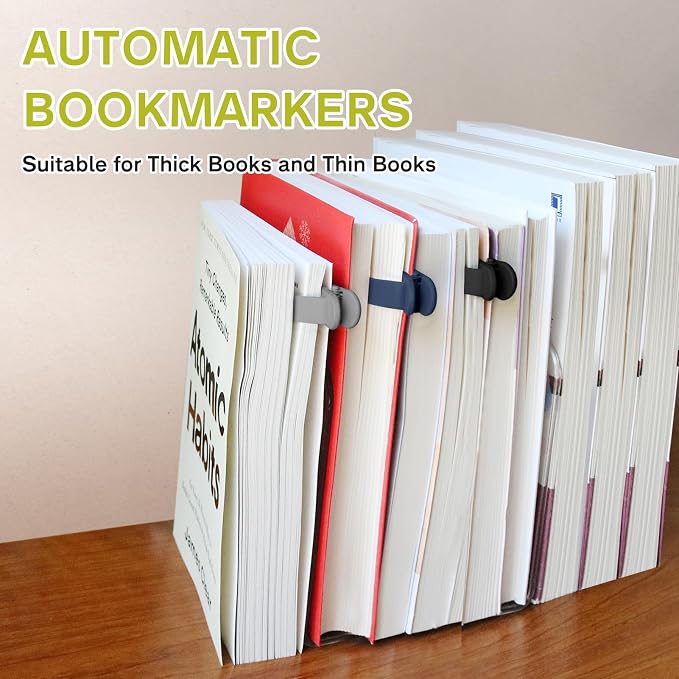 SMUK 6pcs Automatic Bookmark, Silicone Book Marks - Image 6