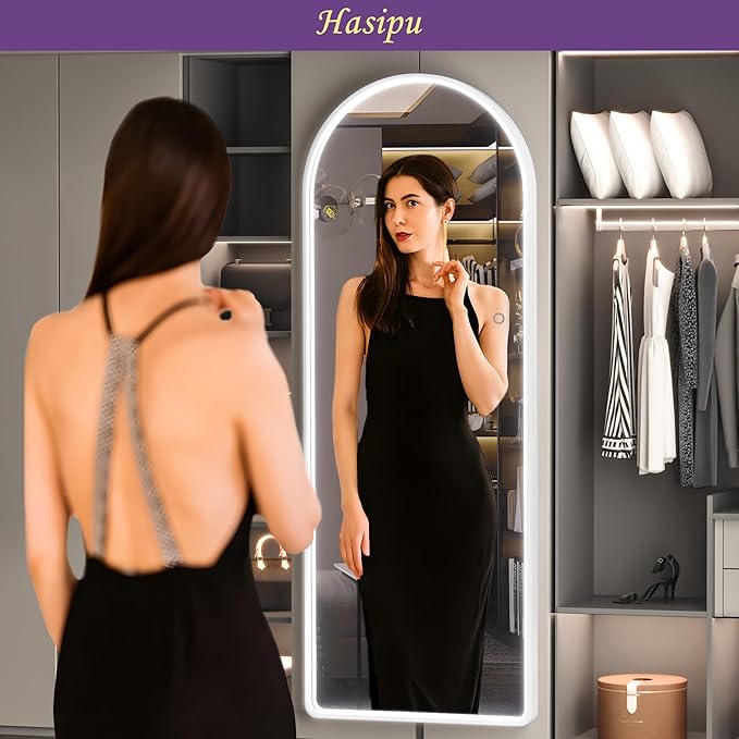 Hasipu 56" x 16" Led Mirror - Full Length, Wall Mounted with Lights & 3 Color Modes-DeskLoop Office
