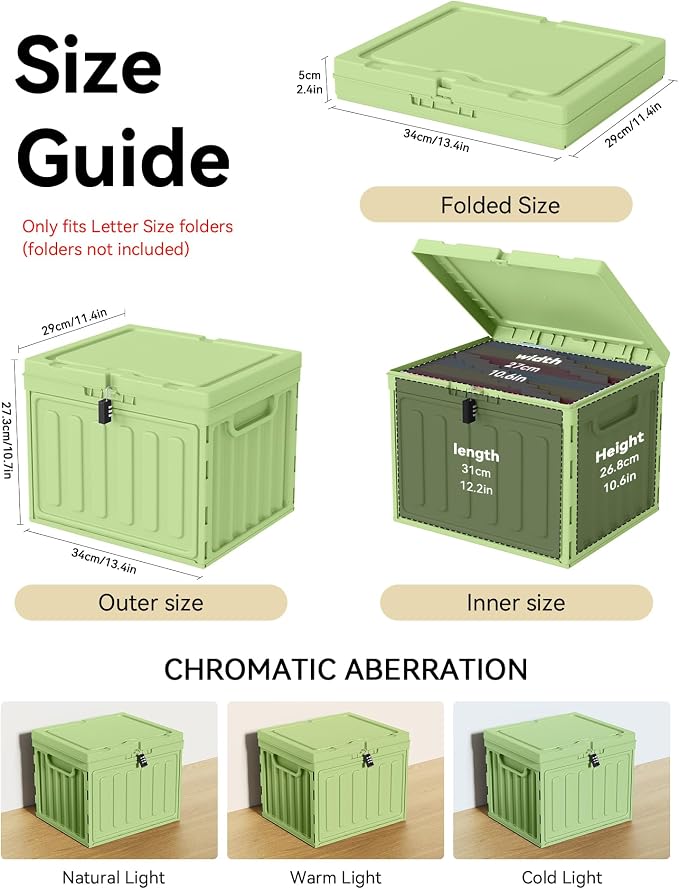 Oterri Lockable Plastic File Box - Image 2