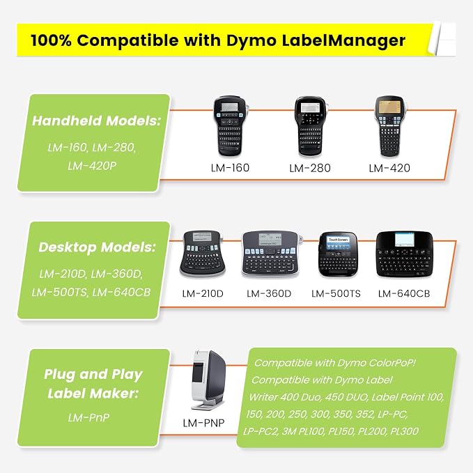 6-PK Replace for DYMO LabelManager 160 Refill 210D 280 360D 420P 500TS PnP | - Image 3