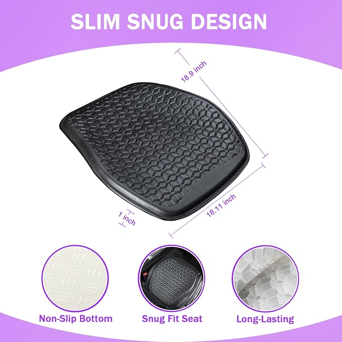 Thin Gel Seat Cushion for Car Seat, Office Chair, Wheelchair, Golf Cart - Image 2