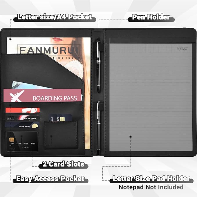 Padfolio with Clipboard Pacific Mailer Clipboard Notebook Resume Portfolio - Image 2