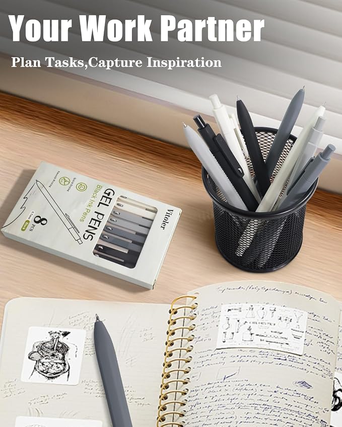 Vitoler Black Ink Gel Pens, For Teachers, For Nurses, Quick dry, Liquid Ink - Image 6