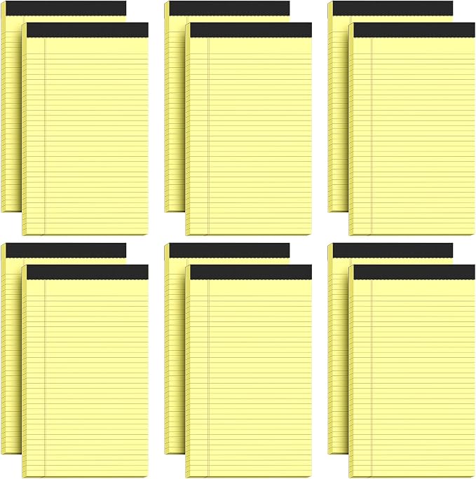 Zaviko Legal Pads 8.5 x 14, Wide Ruled Legal Pads, 12 Pack Yellow Paper 8.5 x 14 by Home