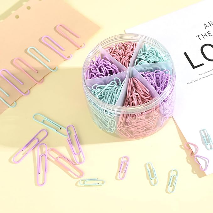 Macaron Colored Paper Clips, Large Small（1.1 inch & 2 inch） Paperclips - Image 4