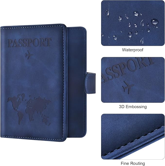 Eoehro Passport Holder for Travel Essentials, Passport Wallet Cover Case for - Image 5