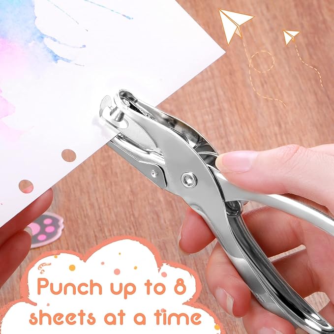 50 Pack 1 Hole Punch 1/4 Inch Single Hole Puncher Bulk Metal 5 Sheet Capacity - Image 4
