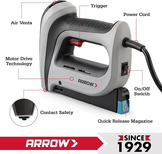 Arrow T50ACD Heavy Duty Corded Electric Staple Gun - Image 6