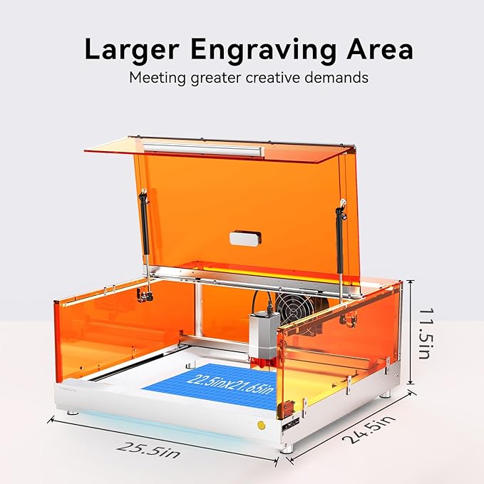 TOOCAA 20W Laser Engraver with Air Assist, No-Charge Software, Laser Cutter and Engraver Machine with Enclosure,Status Atmosphere Light for Tumblers Wood Metal Acrylic-DeskLoop Office