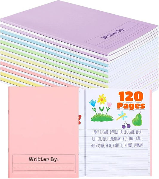 Henoyso 12 Pcs 120 Pages Primary Composition Notebooks K-2 9 3/4 x 7 1/2 Inch Journals Primary Journals Blank Books for Kids to Write Stories Kindergarten (Light Color)-DeskLoop Office