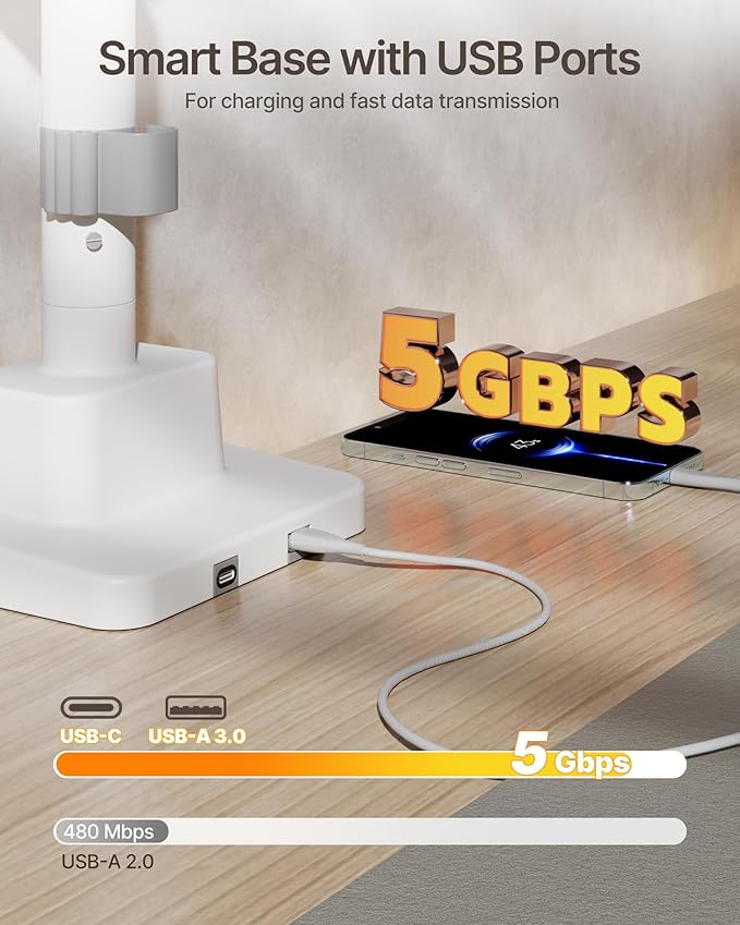 monTEK 17-57 Inch Dual Ultrawide Monitor Arm for Up to 59.4lbs Screen, Aluminum Heavy-Duty Gas Spring Vertical Stackable Curved Screen Adjustable Monitor Stand,75/100mm Vesa Mount, White-DeskLoop Office