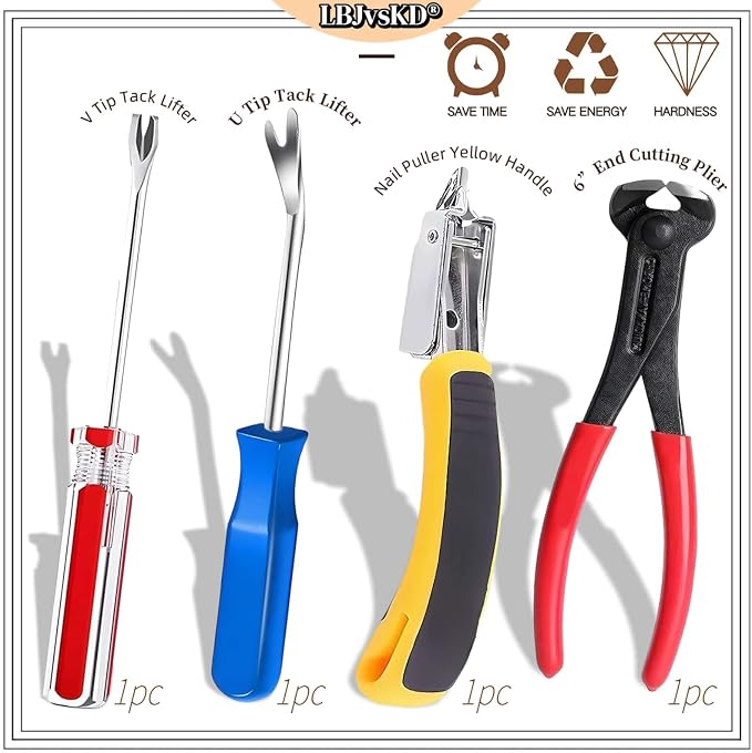 Upholstery Carpet Staple Remover and Nail Puller Remover Tool Set - Image 6