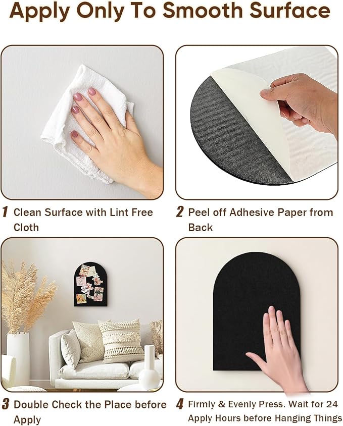 Arched Felt Bulletin Board, Cork Board Alternative - Image 3