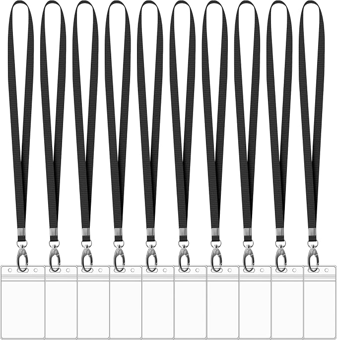Avorast 10 Pack Vertical ID Card Name Tag Badge Holders by Avorast