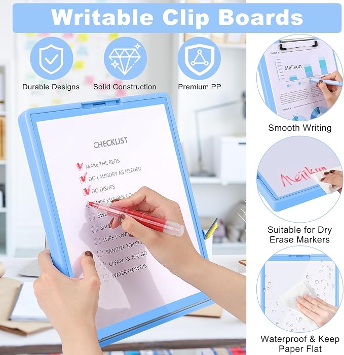 Meiikun Clipboard with Storage, Plastic Clip Boards 8.5x11 Folder with Clear - Image 3