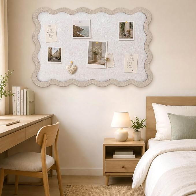 Scalloped Felt Bulletin Board, Foldable Picture Self-Adhesive Boards - Image 7