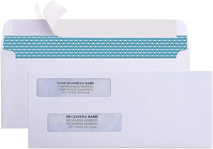 Aimoh #8 Double Window Self Seal Security Envelopes by Aimoh