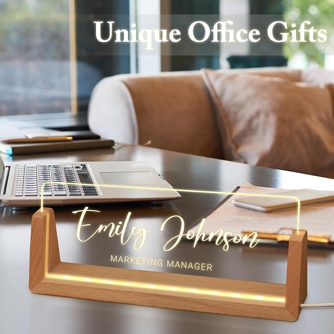 Custom Name Plate for Desk, Personalized Light Up Acrylic Desk Name Plate - Image 7