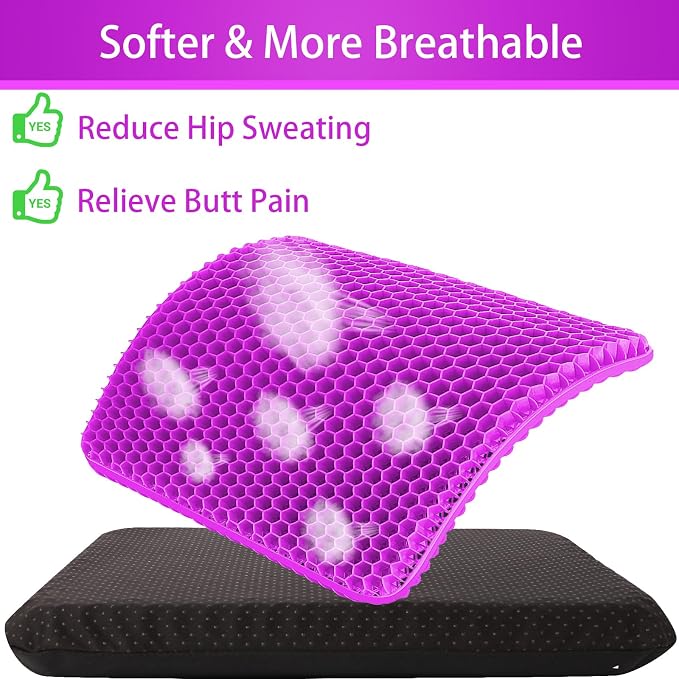 KYSMOTIC Gel Seat Cushion for Long Sitting, Soft & Breathable, Gel Cushion for - Image 3