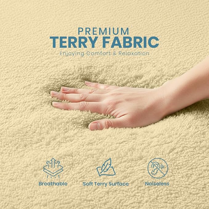Queen Size Mattress Protector Waterproof, Premium 200 GSM Terry Mattress Cover - Image 2
