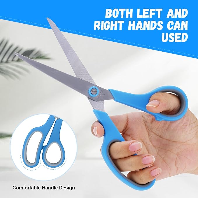 Scissors, Dushco 8.5 Inch Multipurpose Scissors Bulk Set of 3 Pack, Ultra Sharp - Image 4