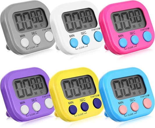 Weewooday 6 Pcs Digital Kitchen Timer Magnetic Timer Bulk On/Off Switch Minute by Weewooday