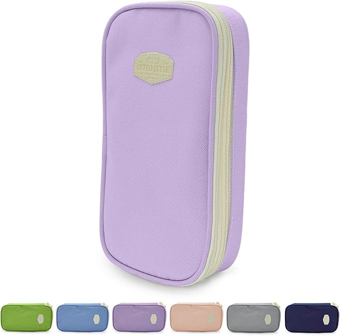 Large Capacity Pencil Case - Durable Zipper Aesthetic Pen Pouch, Big Storage Organizer for School, Office & Travel - Waterproof & Multi-Use (Purple)-DeskLoop Office