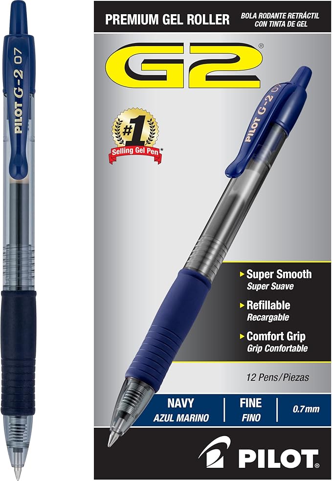 Pilot G2 Premium Gel Roller Pens, Fine Point 0.7 mm, Journaling, and Office by PilotCorporationofAmerica