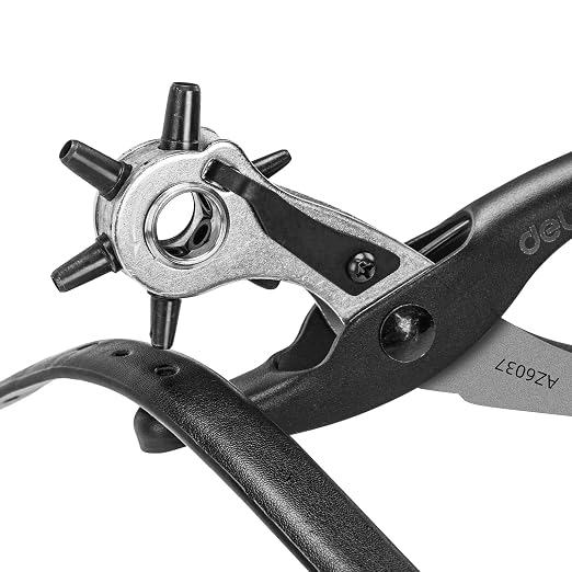 Deli 9" Leather Hole Punch Tool – Heavy Duty Rotary Belt Hole Puncher & Leather - Image 7