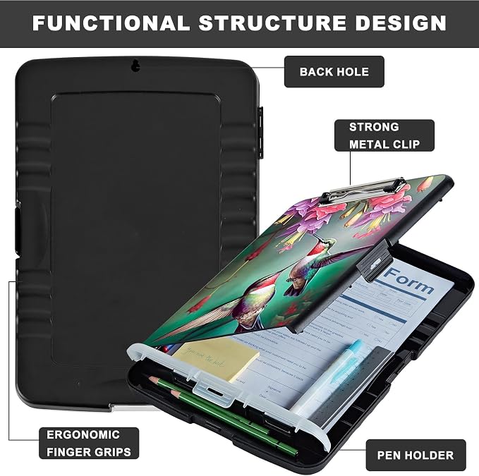 Clipboard with Storage, Heavy Duty Plastic Storage Clipboard with Low Profile - Image 6