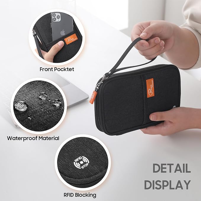 Family Passport Holder Organizer, RFID Blocking Travel Document Case, - Image 4