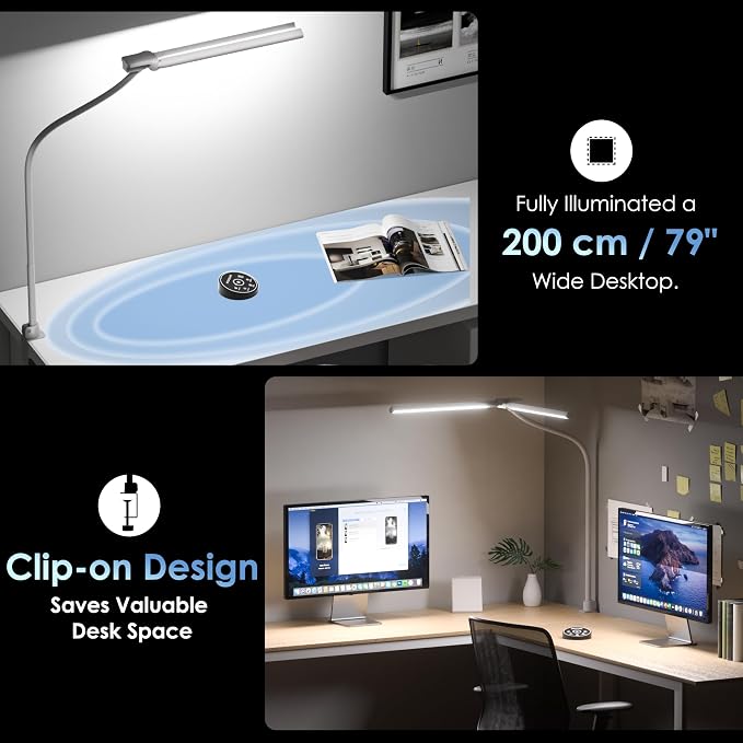 EYOCEAN Desk Lamp with Clamp, 31.5" LED Desk Lamp - Image 5