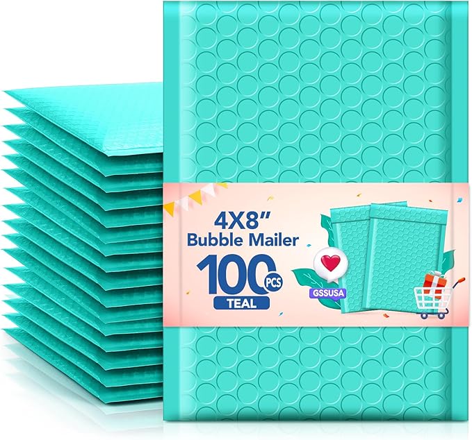 GSSSUSA Bubble Mailers 4x8 Inch 100 Pack Padded Envelopes Usable Size 4x7 Inch by GSSUSA