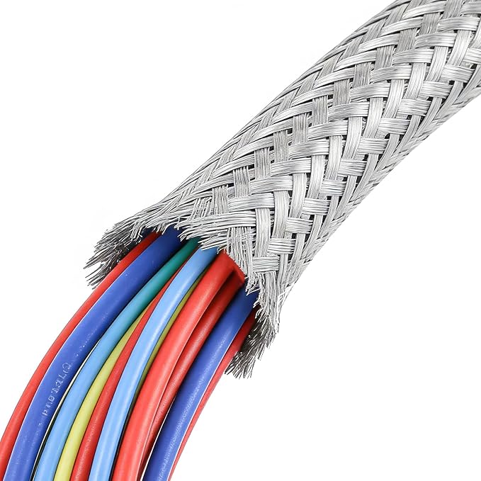 Tinned Copper Braid Wire Shielding Ground Strap Metal Cable Sleeve Expandable by BuyUneed