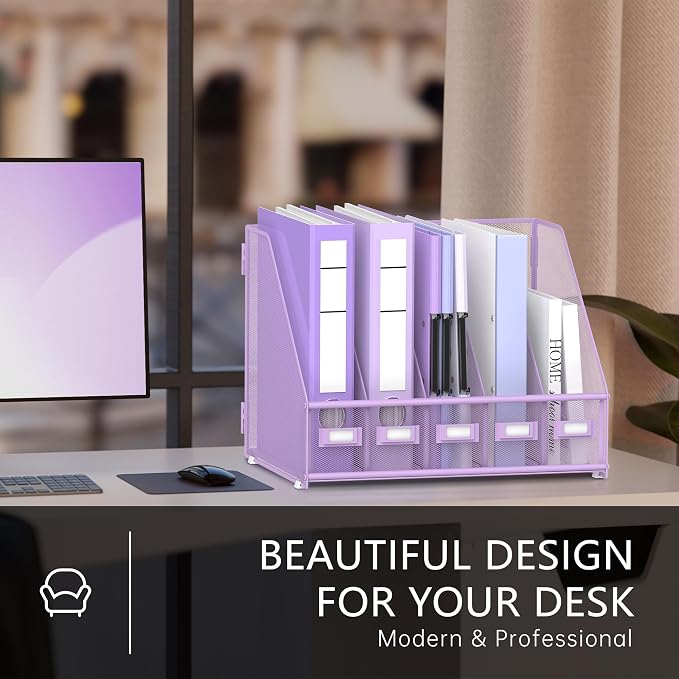 DALTACK Desk Organizers Metal Magazine File Holder - Image 4