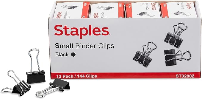 Staples Binder Clips, Small Size, 0.75" Width, 432 Pack – Compact Clips by Staples