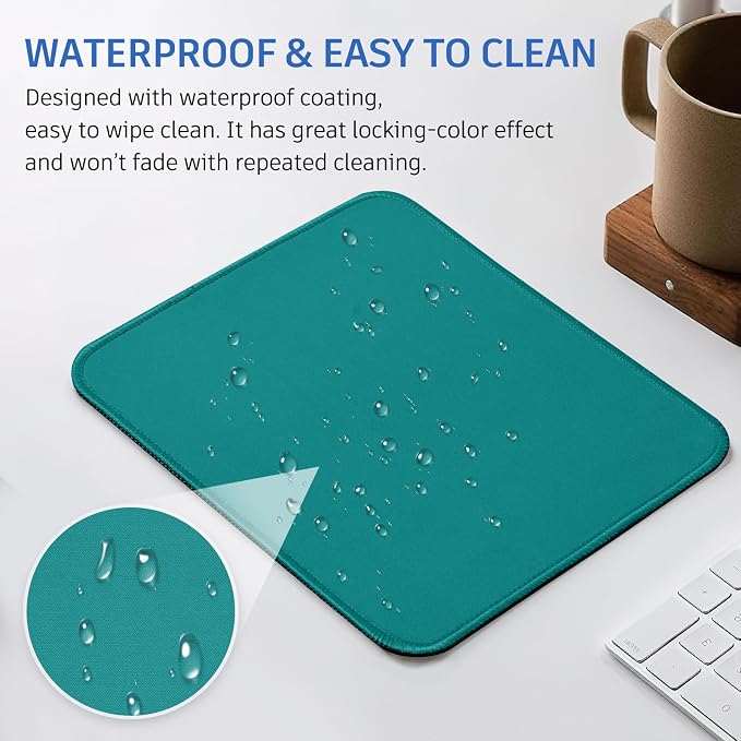 Green Mouse Pad, 10.2 x 8.2Inch, Non-Slip Waterproof Rubber - Image 6