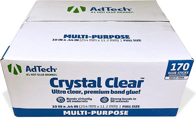AdTech Hot Glue Sticks, 10 Inch Full Size, Clear, 170 Sticks-DeskLoop Office