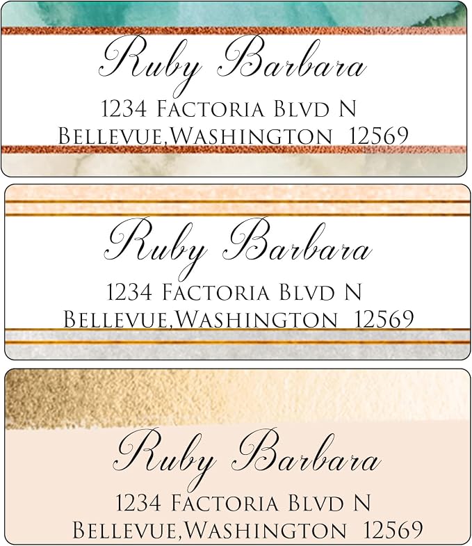 LINMAGCO Personalized Return Address Labels Gold 500 Pcs Mail Labels by LINMAGCO