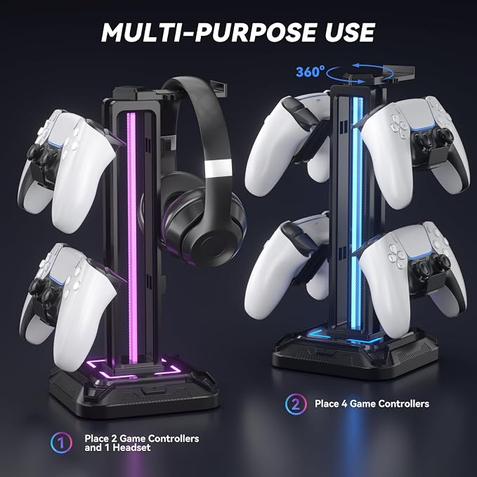 KDD RGB Headset Stand with 9 Light Modes - Image 6