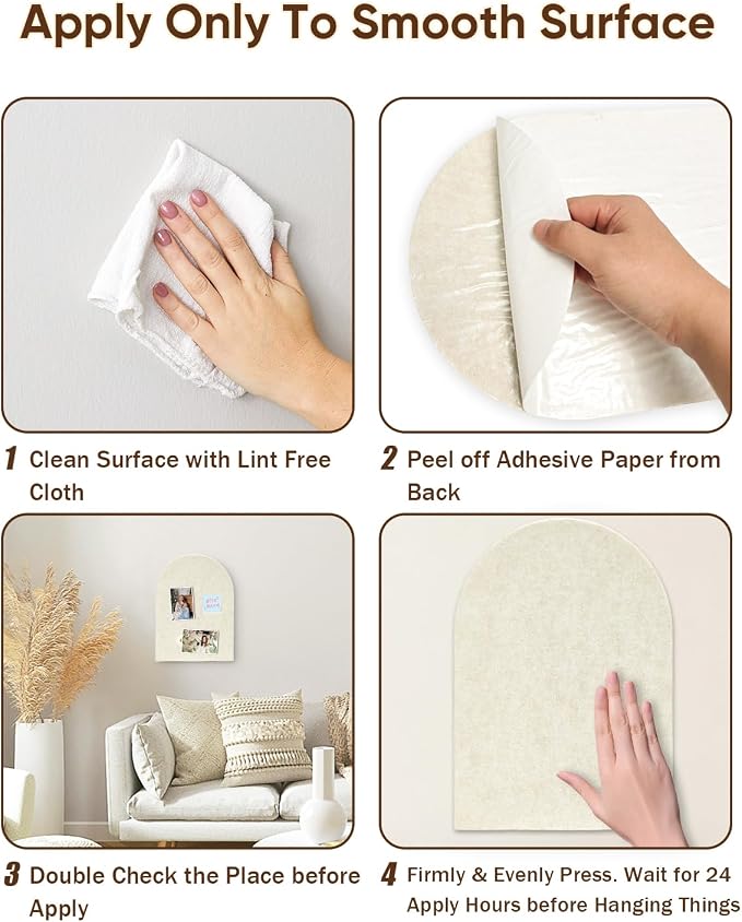 Arched Felt Bulletin Board, Cork Board Alternative - Image 3