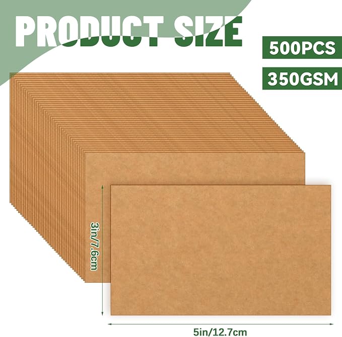 Bercoor 500 Pack Blank 3 x 5 Inch Index Cards, Heavy Study Cards, Note Cards - Image 2