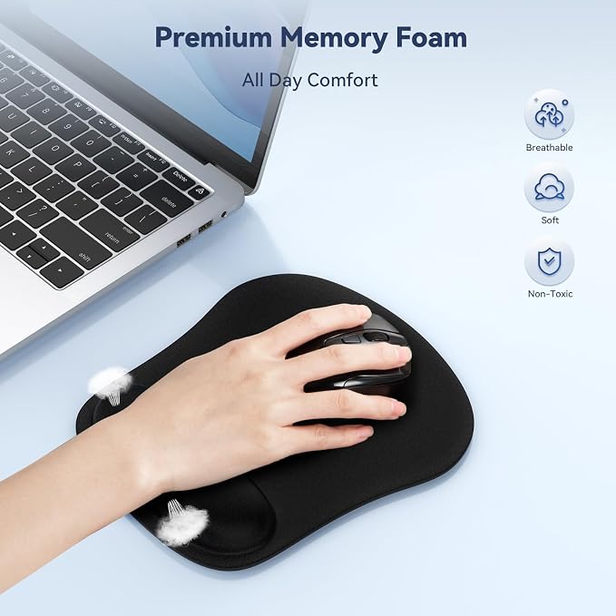 TECKNET 3 Pack Mouse Pad with Wrist Support, Ergonomic Gaming Mouse Pad Pain - Image 3